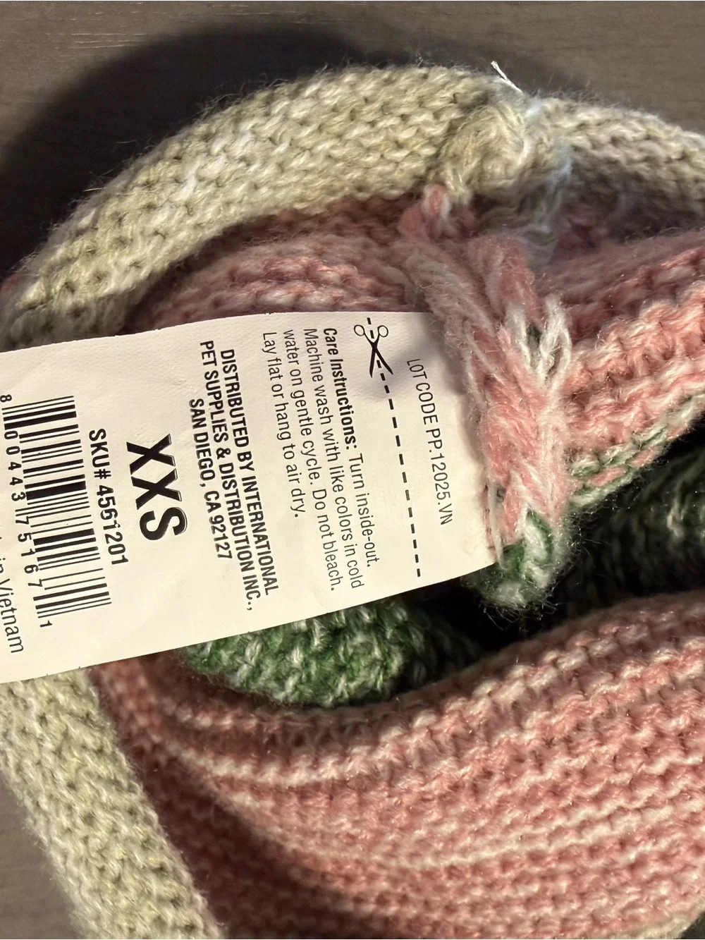 Knit Hooded Striped Dog Sweater XXS
